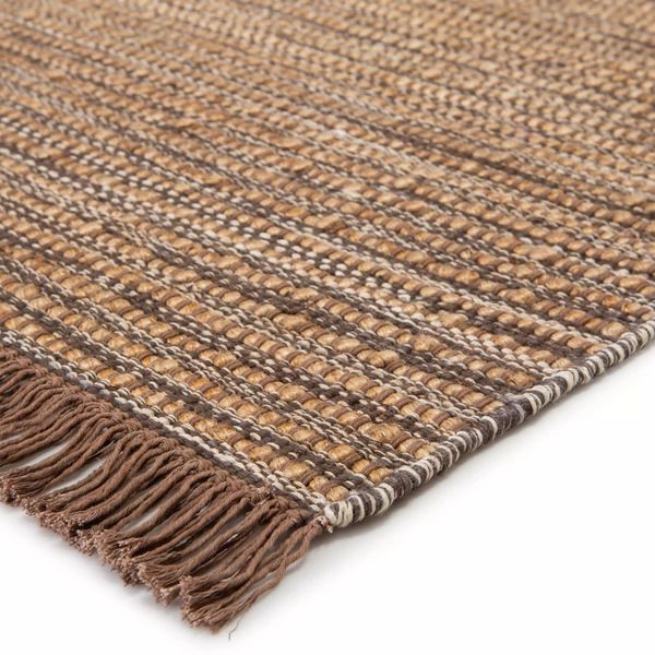 Tansy Natural  Striped Taupe / Brown Area Rug image 1