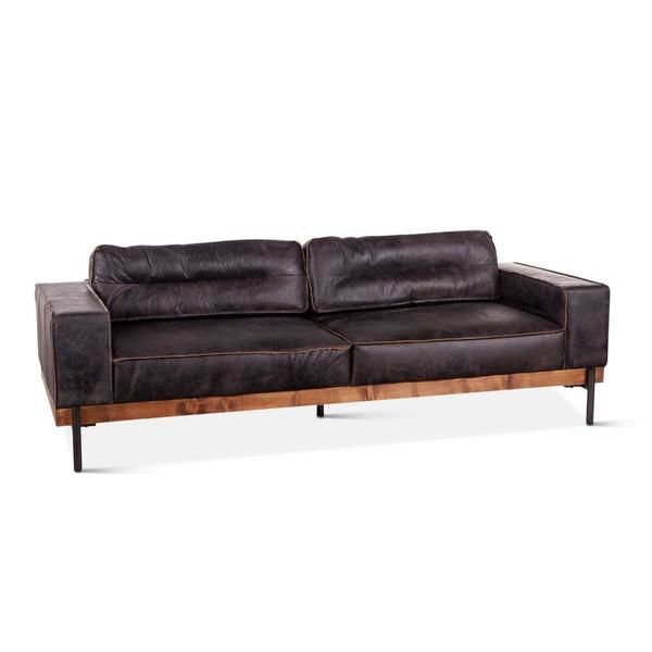 Product Image 6 for Chiavari Distressed Antique Ebony Leather Sofa from World Interiors