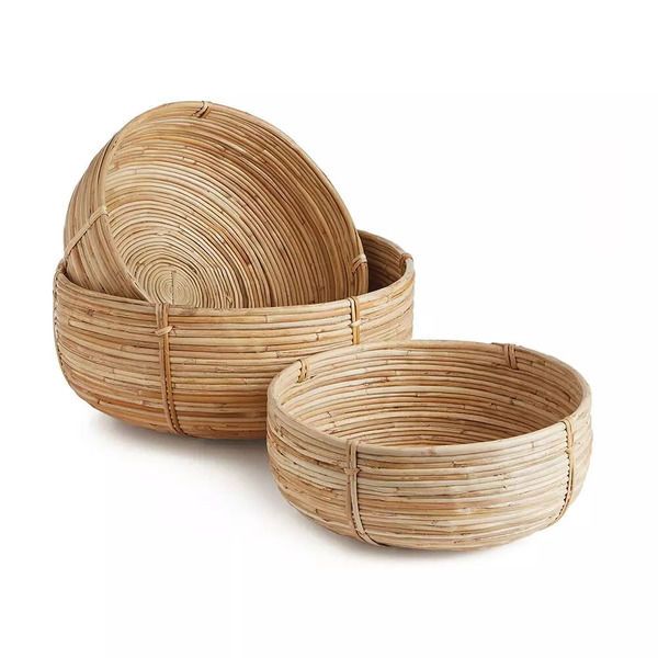 Cane Rattan Low Baskets, Set Of 3 image 2