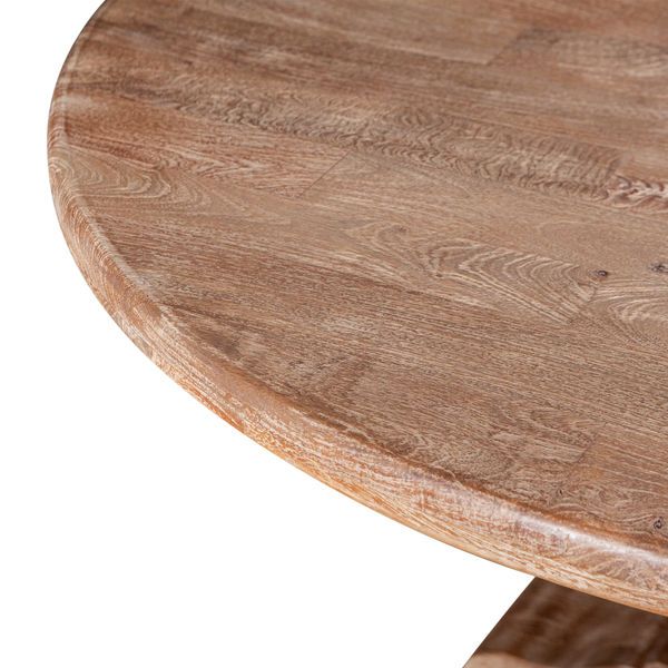 Product Image 5 for Pengrove Round Mango Wood Dining Table In Antique Oak Finish from World Interiors