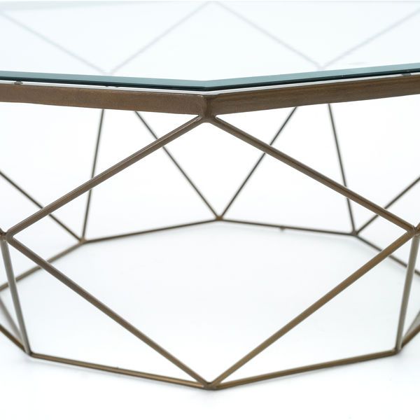 Geometric Coffee Table Antique Brass image 4
