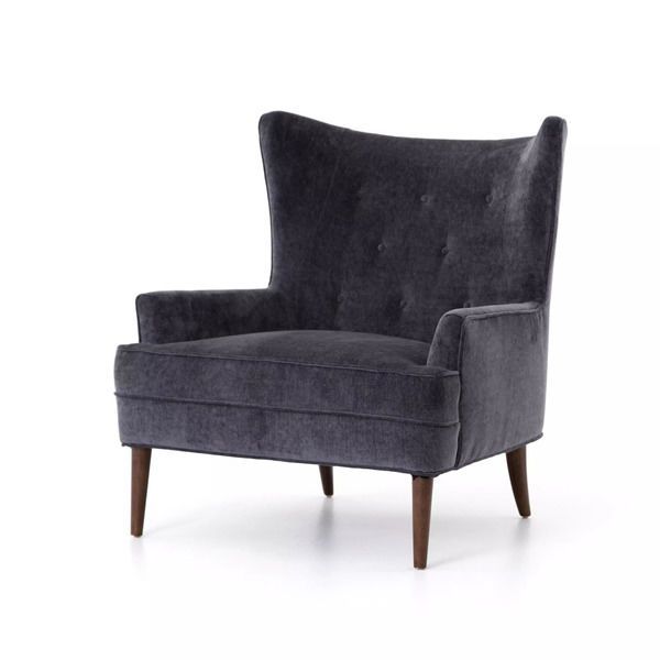 Clermont Chair - Charcoal Worn Velvet image 1