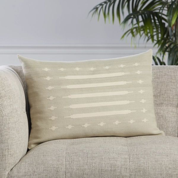 Product Image 3 for Ikenna Tribal Light Gray/ Cream Lumbar Pillow from Jaipur 