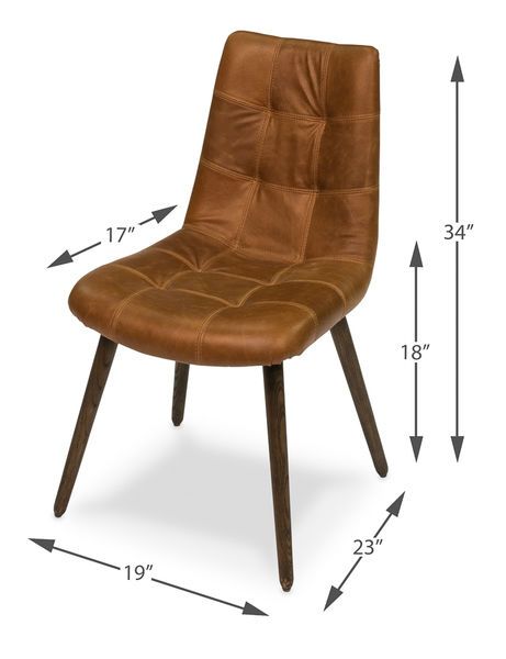 Product Image 3 for Harned Leather Side Chair, Dark from Sarreid Ltd.