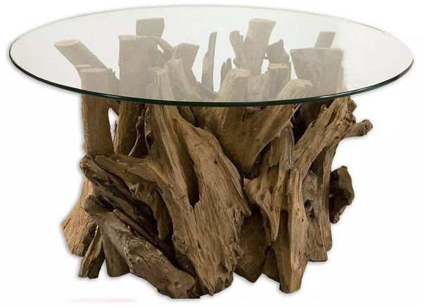 Uttermost Driftwood Glass Top Cocktail Table image 2
