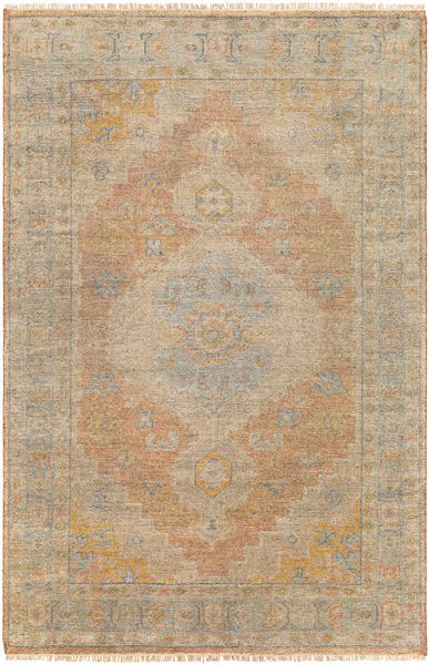 Product Image 1 for Nirvana Hand-Knotted Dusty Coral / Mustard Rug - 2' x 3' from Surya
