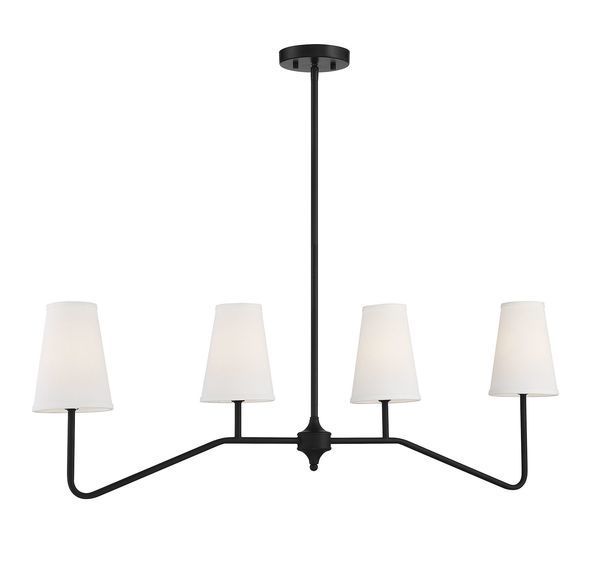 Product Image 8 for Jessica 4 Light Matte Black Linear Chandelier from Savoy House 