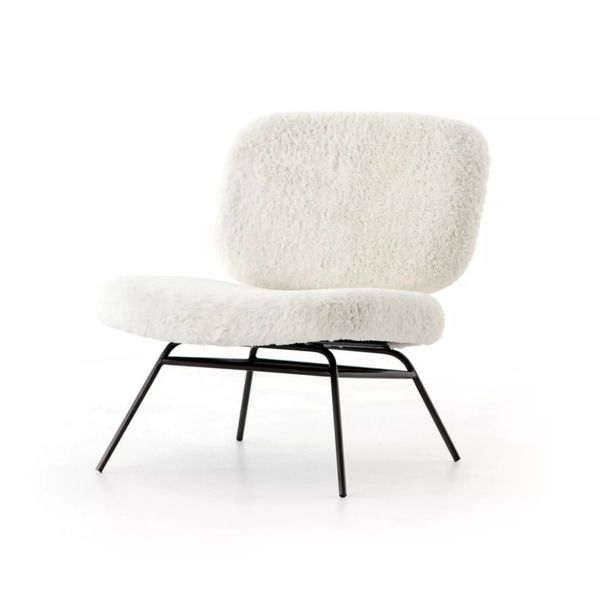 Product Image 7 for Caleb Small Accent Chair - Ivory Angora from Four Hands