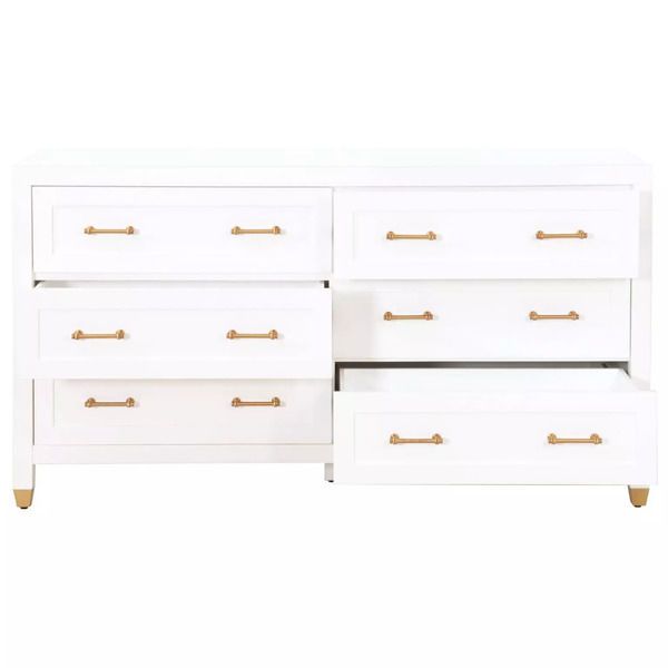 Product Image 5 for Stella 6 Drawer Double White Wood Dresser from Essentials for Living