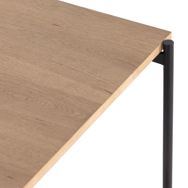 Eaton Oak and Iron Modular Desk with Open Shelving Unit