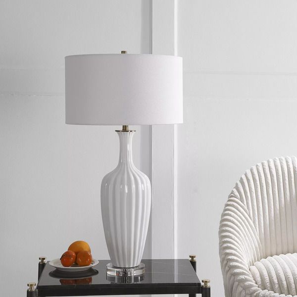 Product Image 3 for Strauss White Ceramic Table Lamp from Uttermost