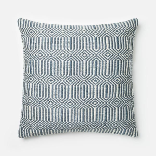 Indoor / Outdoor Blue / Ivory Pillow Cover image 1