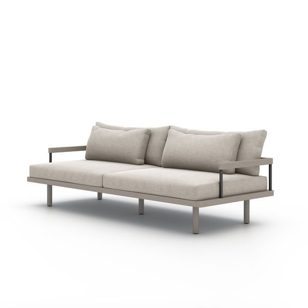 Nelson Outdoor Sofa, Weathered Grey image 1