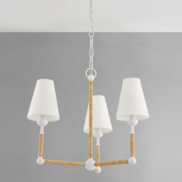 Product Image 5 for Mariana 3-Light Modern Coastal Rope-Wrapped Chandelier from Mitzi