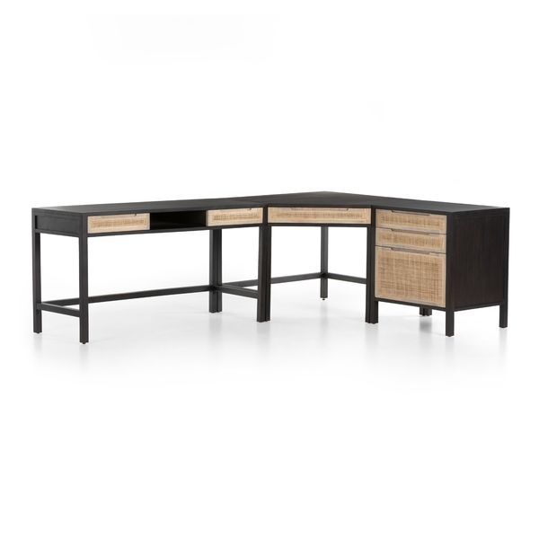 Product Image 6 for Clarita Desk System W/ Filing Cabinet - Black Mango from Four Hands