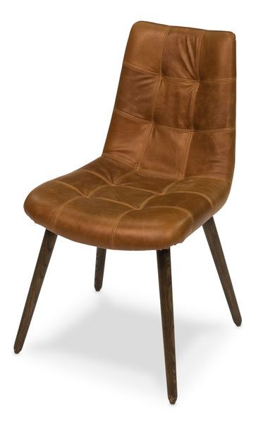 Product Image 4 for Harned Leather Side Chair, Dark from Sarreid Ltd.