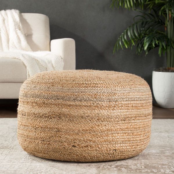 Product Image 3 for Mesa Solid Natural Cylinder Pouf from Jaipur 