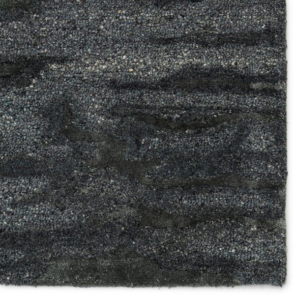 Fjord Handmade Abstract Blue/ Gray Rug image 4