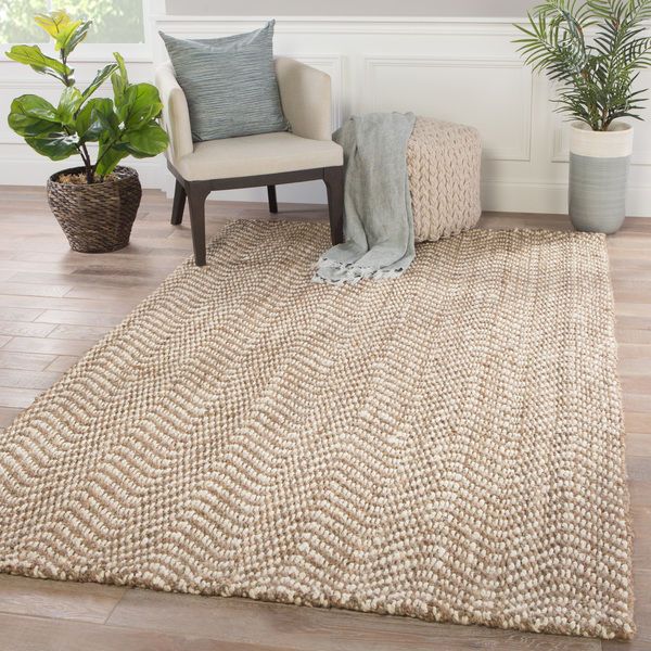 Product Image 5 for Alix Natural Chevron Taupe/ White Rug from Jaipur 