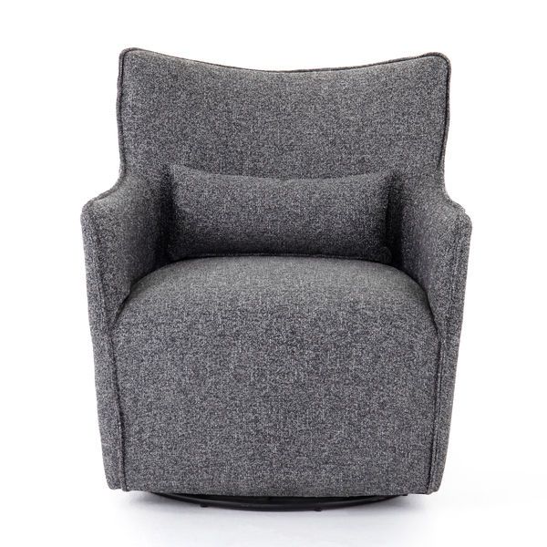 Kimble Round Swivel Accent Chair - Noble Platinum image 3