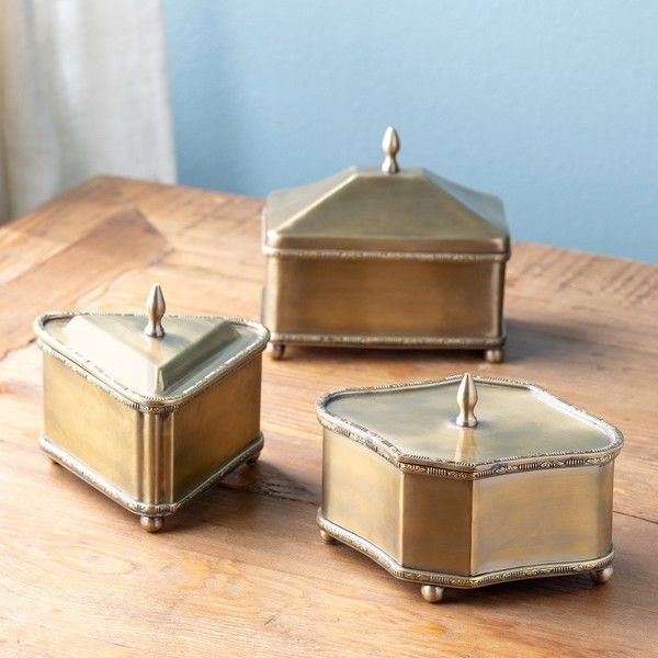 Product Image 7 for Brass Escritoire Boxes, Set of 3 from Park Hill Collection