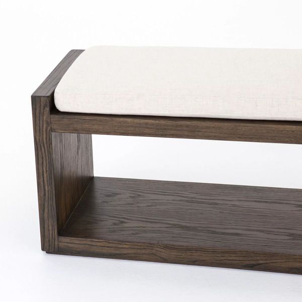 Product Image 7 for Edmon Bench Savile Flax/Warm Nettlewood from Four Hands