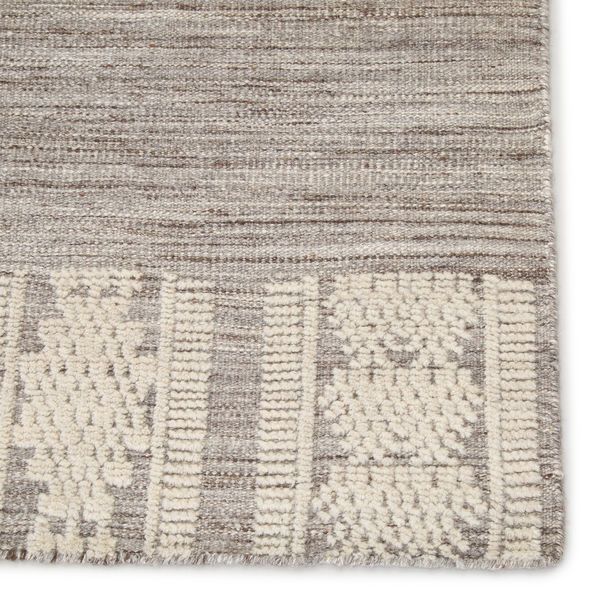 Torsby Hand-Knotted Tribal Gray/ Ivory Rug image 4