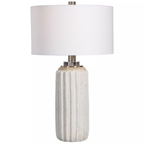 Azariah White Crackle Table Lamp image 1