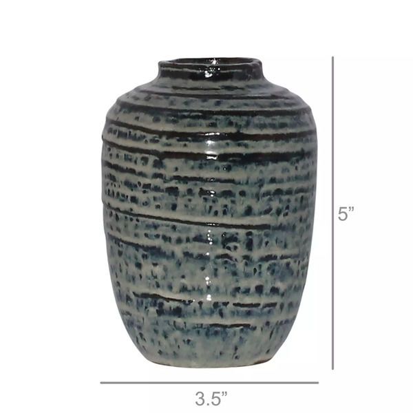 Toku Vase, Ceramic   Indigo image 4