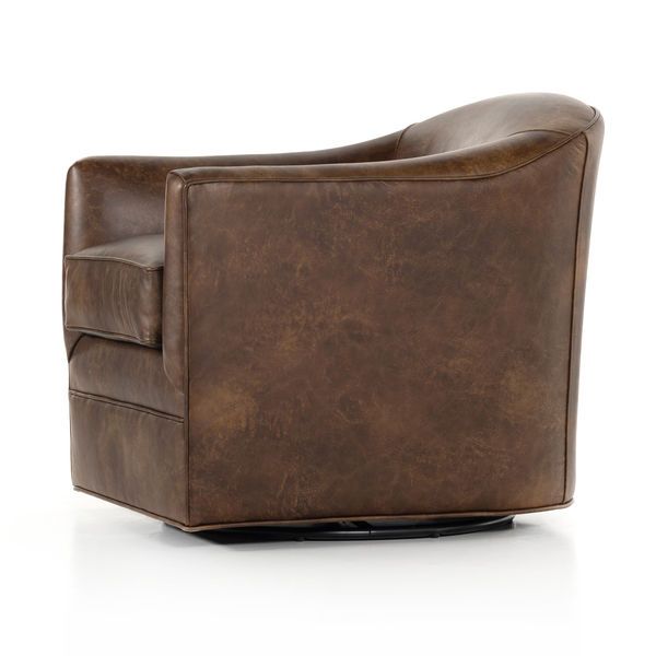 Quinton Round Swivel Accent Chair - Arvada Cigar image 3