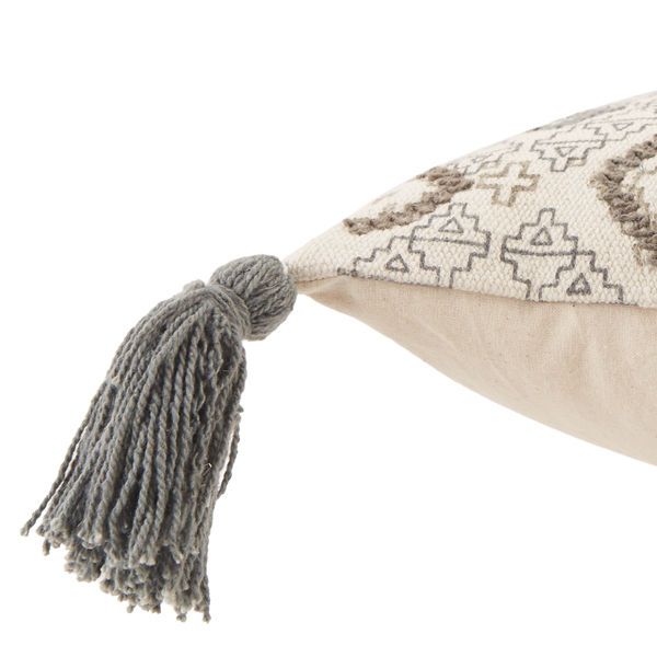 Product Image 5 for Saskia Gray/ Cream Tribal Polyester Throw Pillow from Jaipur 