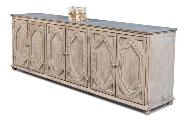 Product Image 3 for Six Diamonds Sideboard  French Gray from Sarreid Ltd.