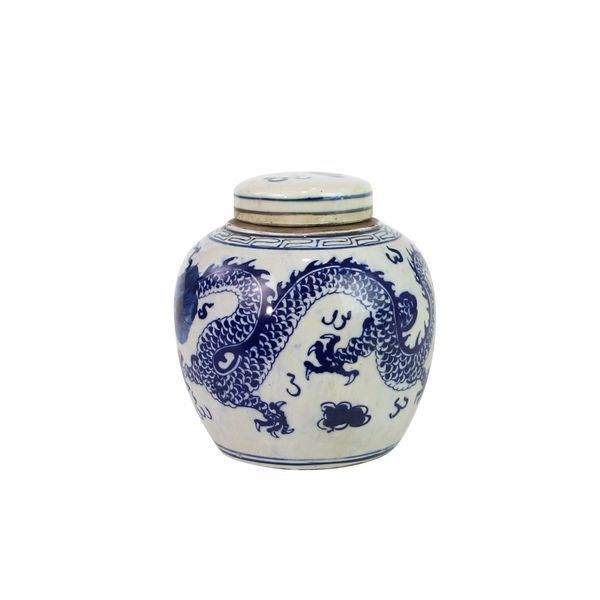 Blue & White Mini Jar Dragon image 1