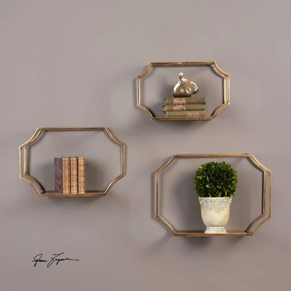 Uttermost Lindee Gold Wall Shelves S/3 image 2
