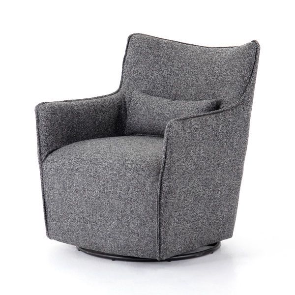 Kimble Round Swivel Accent Chair - Noble Platinum image 1