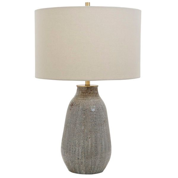 Monacan Gray Textured Table Lamp image 1