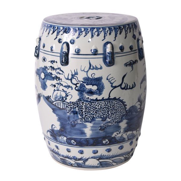 Product Image 1 for Blue & White Kylin Garden Stool from Legend of Asia