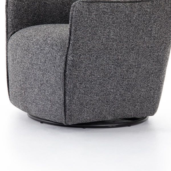 Kimble Round Swivel Accent Chair - Noble Platinum image 2