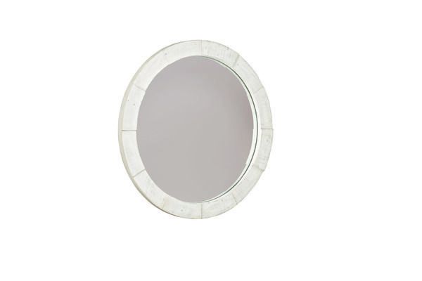Loft Piper Round Mirror in Brushed White image 3