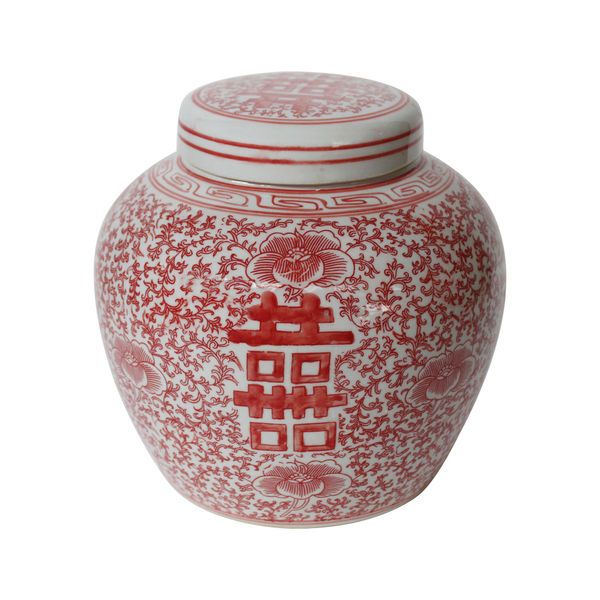 Product Image 1 for Red Double Happiness Melon Jar from Legend of Asia