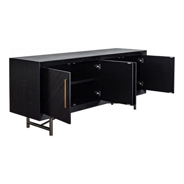 Product Image 5 for Sicily 4 Door Black Sideboard from Moe's