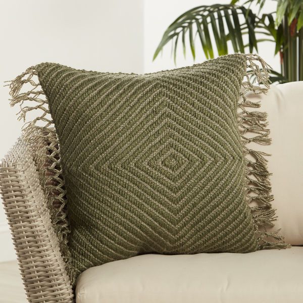 Product Image 4 for Maritima Geometric Green Indoor/ Outdoor Pillow from Jaipur 