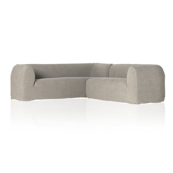 Product Image 1 for Ainsworth Modern Slipcover 2-Piece Sectional - Broadway Stone from Four Hands