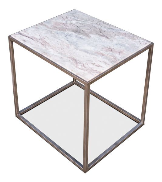 Product Image 4 for Cube Side Table Marble Top 26" High from Sarreid Ltd.