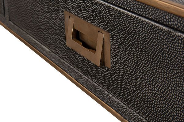Product Image 4 for Gray Leather Shagreen Desk from Sarreid Ltd.