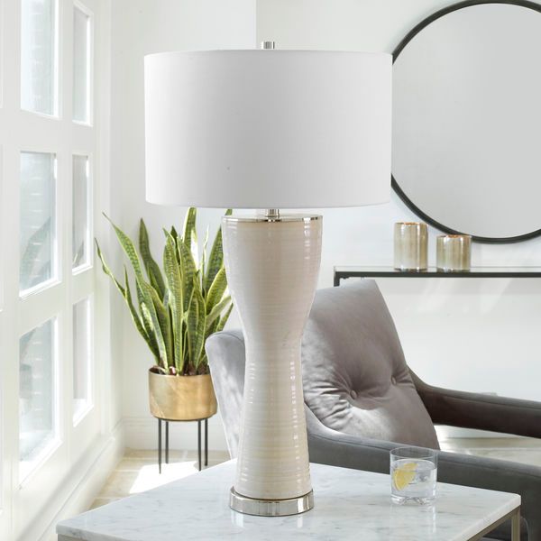 Product Image 8 for Amphora Off-White Glaze Table Lamp from Uttermost