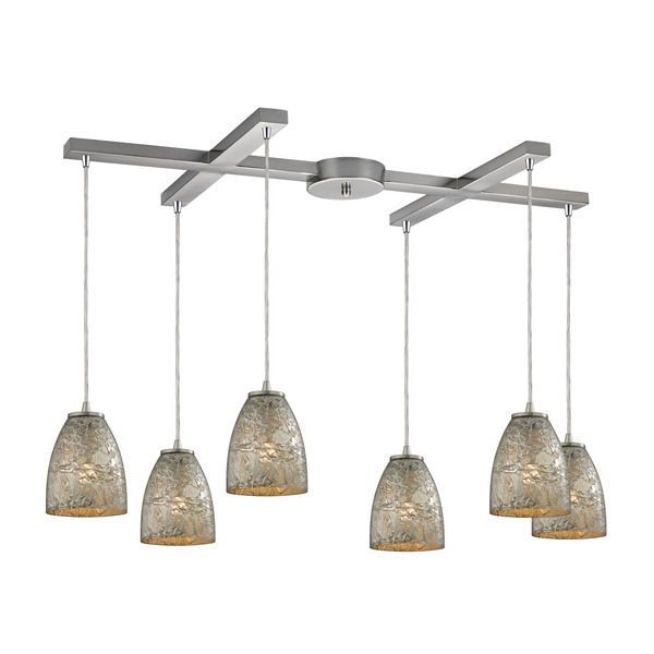 Product Image 1 for Fissure 6 Light Pendant In Satin Nickel from Elk Lighting
