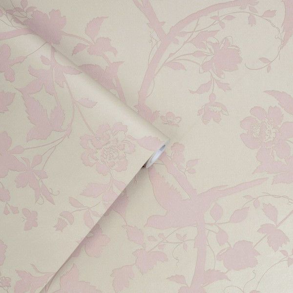 Product Image 1 for Laura Ashley Oriental Garden Pearlescent Chalk Pink Botanicals, Birds & Branches Wallpaper from Graham & Brown