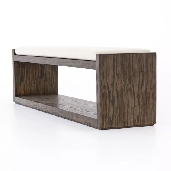 Product Image 8 for Edmon Bench Savile Flax/Warm Nettlewood from Four Hands