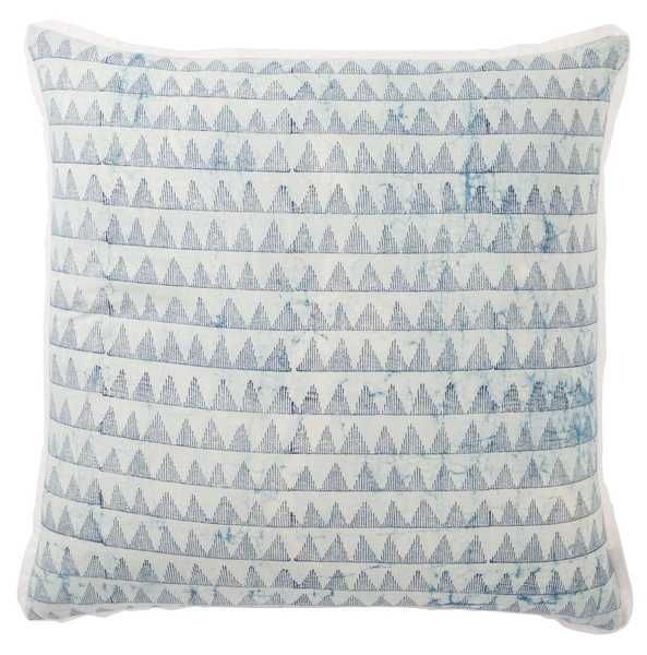 Yonah Handmade Geometric Blue/ White Down Throw Pillow 22 Inch image 4
